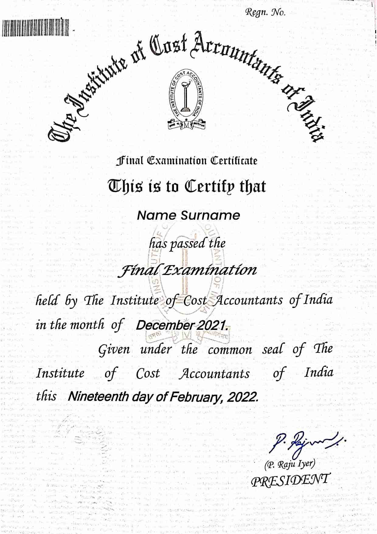 Certificate